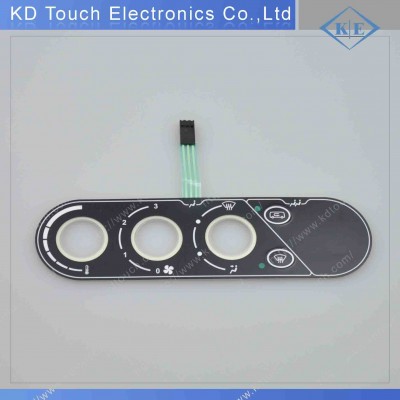 LED Push Button Embossed Membrane Keypad Switch with Nicomatic Connector